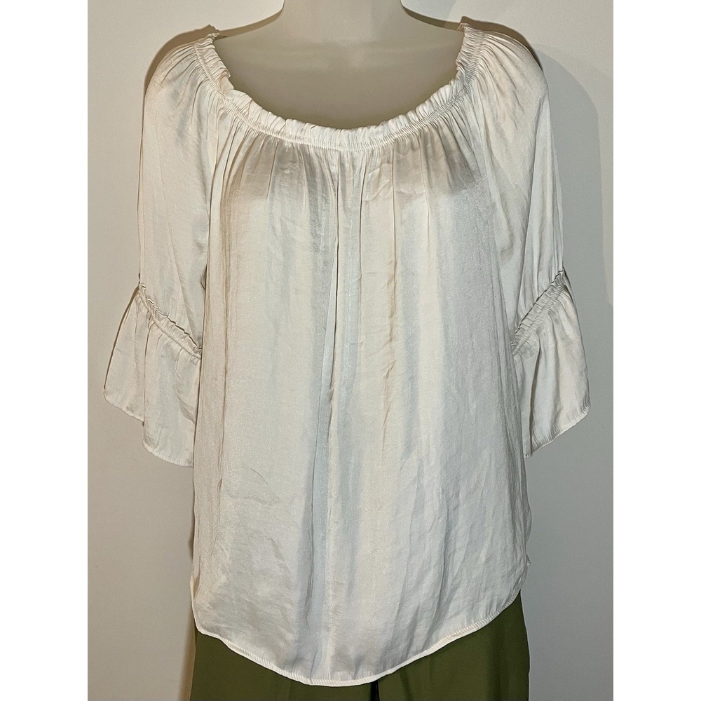 New Catherine Malandrino Off White Size Medium Halter‎ Summer Blouse Top